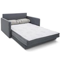 Sofá-Cama 3 Lugares Herval Space Suede Cinza, 176 cm