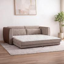 Sofá-Cama 3 Lugares Herval Star Marrom e Bege, 188 cm