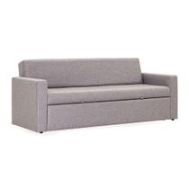 Sofá-Cama 3 Lugares Herval Versato, Linho Café com Leite, 217 cm Sofá-Cama 3 Lugares Herval Versato, Linho Café com Leite, 217 cm