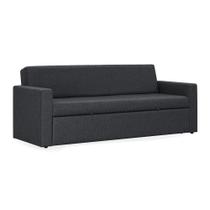 Sofá-Cama 3 Lugares Herval Versato, Linho Grafite Fechado, 217 cm Sofá-Cama 3 Lugares Herval Versato, Linho Grafite Fechado, 217 cm