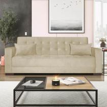 Sofá Cama 3 Lugares Jobim Linho Bege - Amarena Móveis