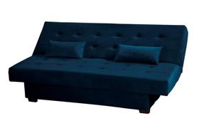Sofá Cama 3 Lugares Laila Azul Matrix Sofá Cama 3 Lugares Laila Azul Matrix