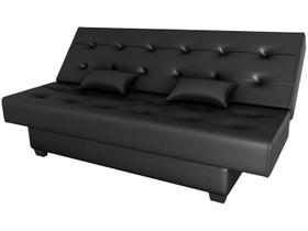 Sofá Cama 3 Lugares Laila Sintetico Preto Matrix Sofá Cama 3 Lugares Laila Sintetico Preto Matrix