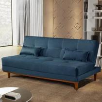 Sofa Cama 3 Lugares Madrid Luxury Estofados Azul