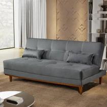 Sofa Cama 3 Lugares Madrid Luxury Estofados Cinza
