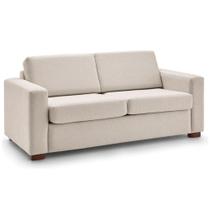 Sofá-Cama 3 Lugares MH-1174 Herval 201 cm Colchão Casal Linho Creme C Pé Madeira Amêndoa Sofá-Cama 3 Lugares MH-1174 Herval 201 cm Colchão Casal Linho Creme C Pé Madeira Amêndoa