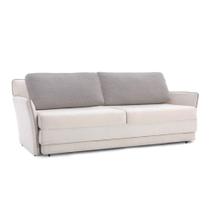 Sofá-Cama 3 Lugares MH-1610 Herval 215 cm Colchão Casal Linho Cinza AA
