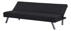 Sofa-cama 3 Lugares Preto 179x78x76cm Reclinavel Preto Sofa-cama 3 Lugares Preto 179x78x76cm Reclinavel Preto