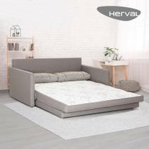 Sofá-Cama 3 Lugares Queen Herval Aurora, Linho Cinza, 176 cm