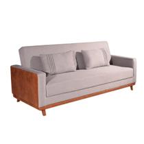 Sofá-Cama 3 Lugares Reclinável Palacius Linho Cinza e Caramelo 210cm Sofá-Cama 3 Lugares Reclinável Palacius Linho Cinza e Caramelo 210cm