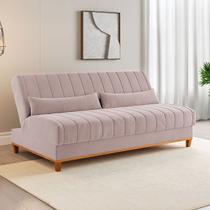 Sofá Cama 3 Lugares Reclinável Tequila Rosa - Viero Móveis