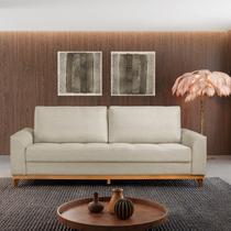 Sofá Cama 3 Lugares Retrátil 224cm Linho Palha Alegra Sofá Cama 3 Lugares Retrátil 224cm Linho Palha Alegra