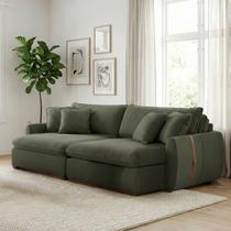 Sofá Cama 3 Lugares Retrátil Reclinável 230cm Linho com Molas Ensacadas Apolo Yescasa Verde Sofá Cama 3 Lugares Retrátil Reclinável 230cm Linho com Molas Ensacadas Apolo Yescasa Verde