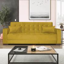 Sofá Cama 3 Lugares Suede Ipanema Amarelo