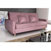 Sofá Cama 3 Lugares Veludo Pâmela Matrix Sofá Cama 3 Lugares Veludo Pâmela Matrix