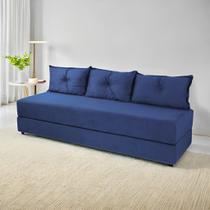Sofá Cama 3em1 em Tecido Suede com Almofadas - Sofá que vira cama Multifuncional