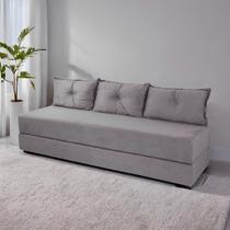 Sofá Cama 3em1 em Tecido Suede com Almofadas - Sofá que vira cama Multifuncional