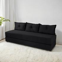 Sofá Cama 3em1 em Tecido Suede com Almofadas - Sofá que vira cama Multifuncional