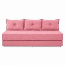 Sofá Cama 3em1 em Tecido Suede com Almofadas - Sofá que vira cama Multifuncional