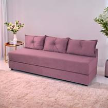 Sofá Cama 3em1 em Tecido Suede com Almofadas - Sofá que vira cama Multifuncional