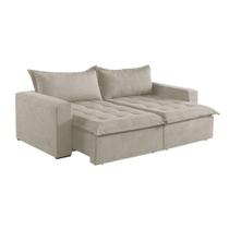 Sofá Cama 4 Lugares Retrátil Reclinável Linho M-184 Martins Creme