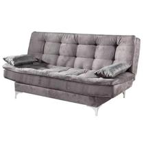 Sofá Cama Agatha Casal 3 Lugares com Encosto Reclinável Aifos Cor Cinza