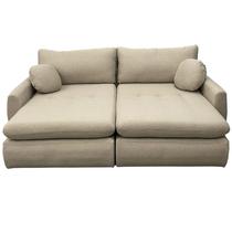 Sofá Cama Amaranto 230cm em Linho 4 Lugares Retrátil Innove Cor Cru