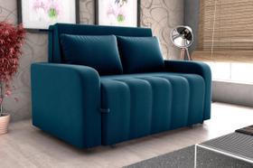 Sofá Cama Amora Masserati Azul E403 - Matrix Sofá Cama Amora Masserati Azul E403 - Matrix