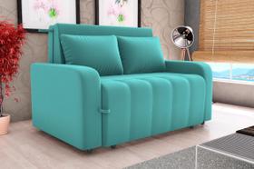 Sofá Cama Amora Veludo Verde Menta E437 - Matrix Sofá Cama Amora Veludo Verde Menta E437 - Matrix