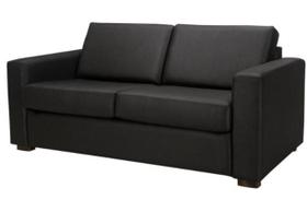 Sofá Cama Amsu Linho Preto Pés Amêndoa 200cm - 62458