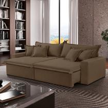 Sofá Cama Áustria 3 Lugares Retrátil Reclinável 230cm Veludo Marrom Sofá Cama Áustria 3 Lugares Retrátil Reclinável 230cm Veludo Marrom