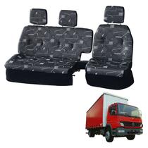 Sofá Cama Banco Completo MB Atego 1418 Cabine Simples Cinza Sofá Cama Banco Completo MB Atego 1418 Cabine Simples Cinza