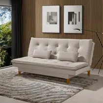 Sofá Cama Bangkok Costura Capitonê Sofisticado em Madeira Sofá Cama Bangkok Costura Capitonê Sofisticado em Madeira