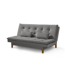 Sofá Cama Bangkok Pé Rústico em Madeira Confortável Veludo