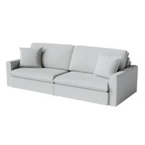 Sofá Cama Bélgica Sem Caixa 2,30m em Bouclé Cor:Cinza Claro