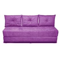 Sofá Cama Bicama 3 Lugares Casal Sofanete Suede Orthovida Roxo