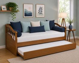 Sofá Cama Bicama Torneado 1,90 x 1,20 - Madeira Maciça - Móveis de Gramado Sofá Cama Bicama Torneado 1,90 x 1,20 - Madeira Maciça - Móveis de Gramado
