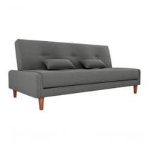 Sofá Cama Blanca 3 Lugares Sala Premium Suede Cinza Matrix