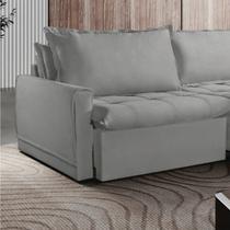 Sofá Cama Caixa Zero 2.60m Retrátil e Reclinável Amsterdã com Almofadas Soltas - Movenzo Estofados Sofá Cama Caixa Zero 2.60m Retrátil e Reclinável Amsterdã com Almofadas Soltas - Movenzo Estofados