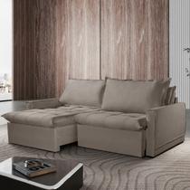 Sofá Cama Caixa Zero 2.60m Retrátil e Reclinável Amsterdã com Almofadas Soltas - Movenzo Estofados