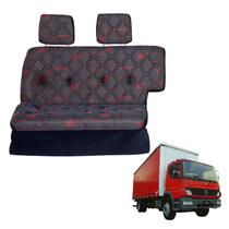 Sofá Cama Caminhão MB Atego 1418 Cabine Simples Vermelho