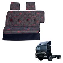 Sofá Cama Caminhão MB Atego 2425 Cabine Simples Vermelho Sofá Cama Caminhão MB Atego 2425 Cabine Simples Vermelho