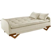 Sofá Cama Cannes em Linho 3 Lugares Reclinável 202cm Luxury Cor Bege Sofá Cama Cannes em Linho 3 Lugares Reclinável 202cm Luxury Cor Bege
