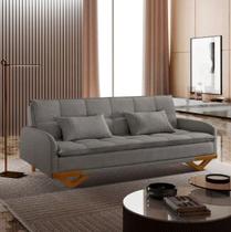 Sofá Cama Cannes em Linho 3 Lugares Reclinável 202cm Luxury
