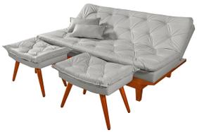Sofa Cama Caribe Em Material Sintetico + Duas Banquetas Sofa Cama Caribe Em Material Sintetico + Duas Banquetas