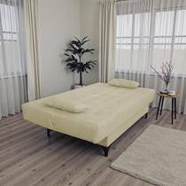 Sofá Cama Casal 2 Lugares Bicama Lais Suede 180cm Bege Sofá Cama Casal 2 Lugares Bicama Lais Suede 180cm Bege