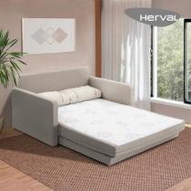 Sofá-Cama Casal 2 Lugares Herval Aurora, Linho Bege, 146 cm