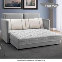 Sofá-Cama Casal 2 Lugares Herval Aurora, Linho Cinza, 146 cm