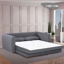 Sofá-Cama Casal 2 lugares Herval Cairo, Linho Cinza, 158 cm Sofá-Cama Casal 2 lugares Herval Cairo, Linho Cinza, 158 cm
