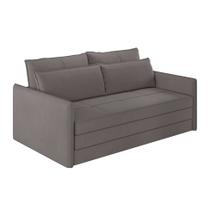 Sofá-Cama Casal 2 Lugares Sophia Suede Cinza - Modern